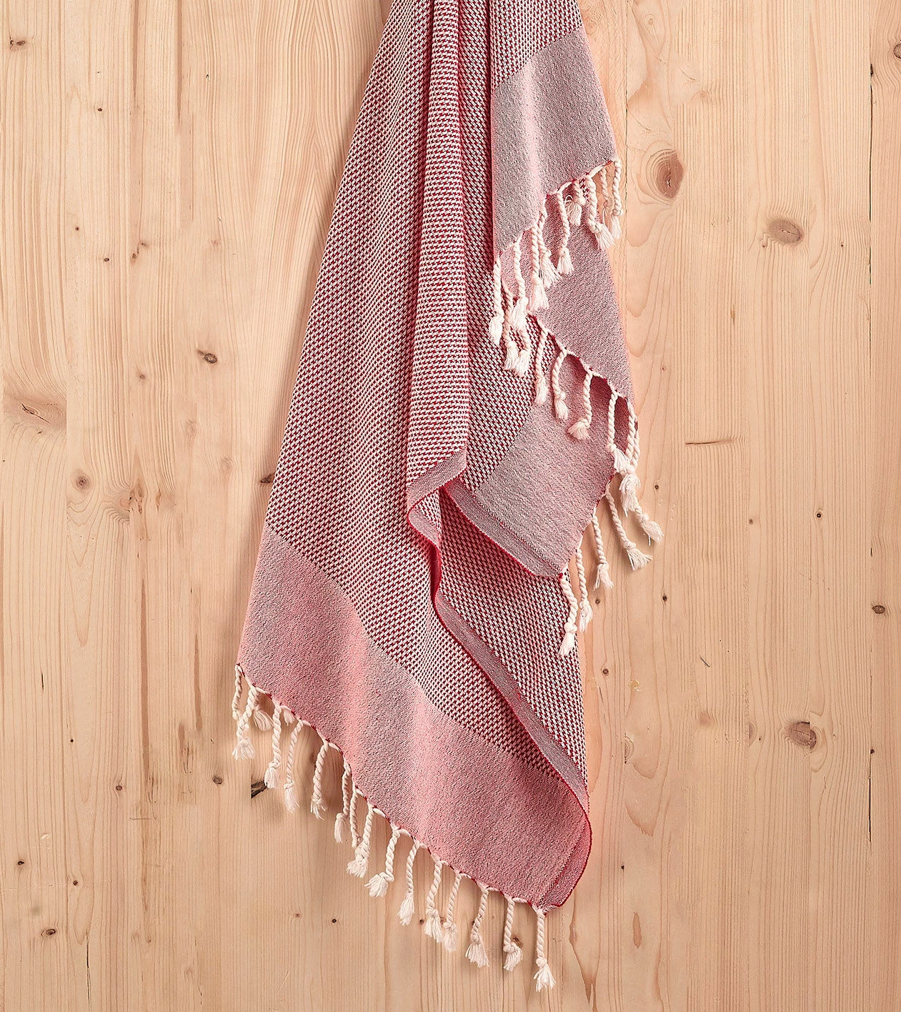 Peshqir plazhi Fouta Mijölnir, retro, i kuq, 60x110cm