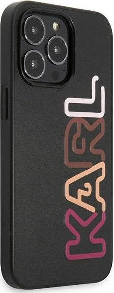 Mbështjellës, Karl Lagerfeld KLHCP13XPCOBK, për iPhone 13 Pro Max 6.7", hardcase TPU/PC me lëkurë ekologjike, Multipink Brand, i zi