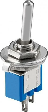 Switch Goobay toggle subminiaturë ON/OFF, 2 kontakte, 3A/125V, blu