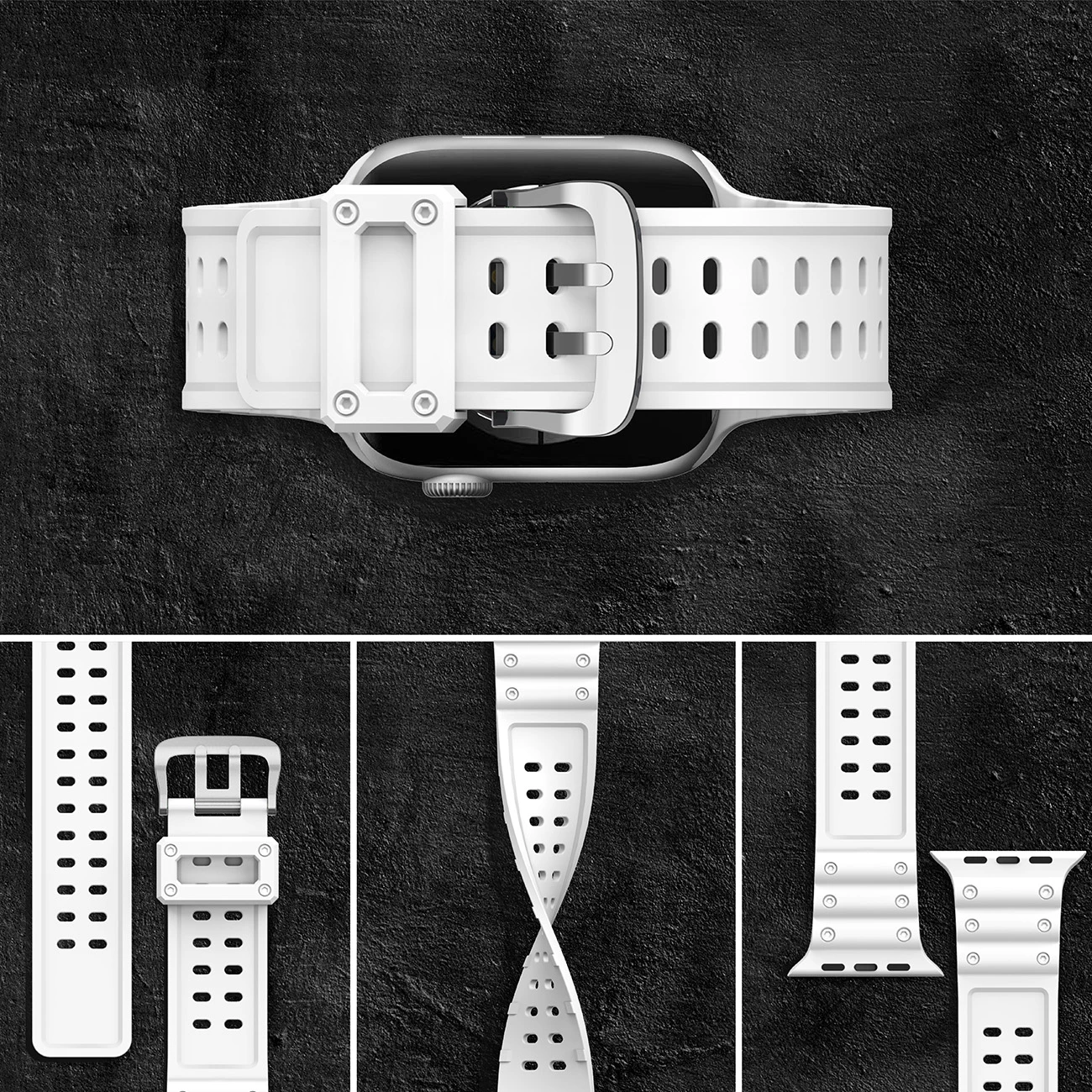 Rrip për Apple Watch Hurtel Strap Triple Protection, 38/40/41mm, i bardhë