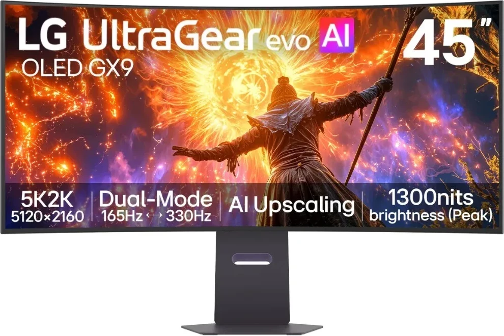 Monitor gaming LG UltraGear 45GX950B-B, OLED 45", 5K2K 5120x2160, 21:9, 165/330Hz, i zi