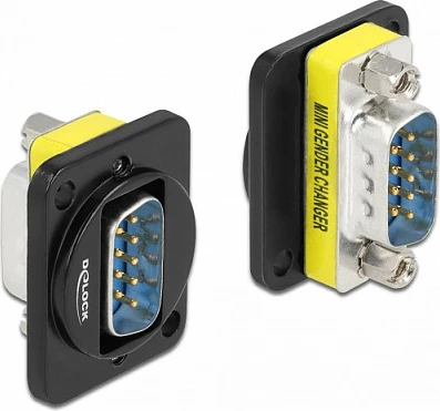 Modul DeLOCK D-Type DB9 mashkull në DB9 mashkull, flat, i zi