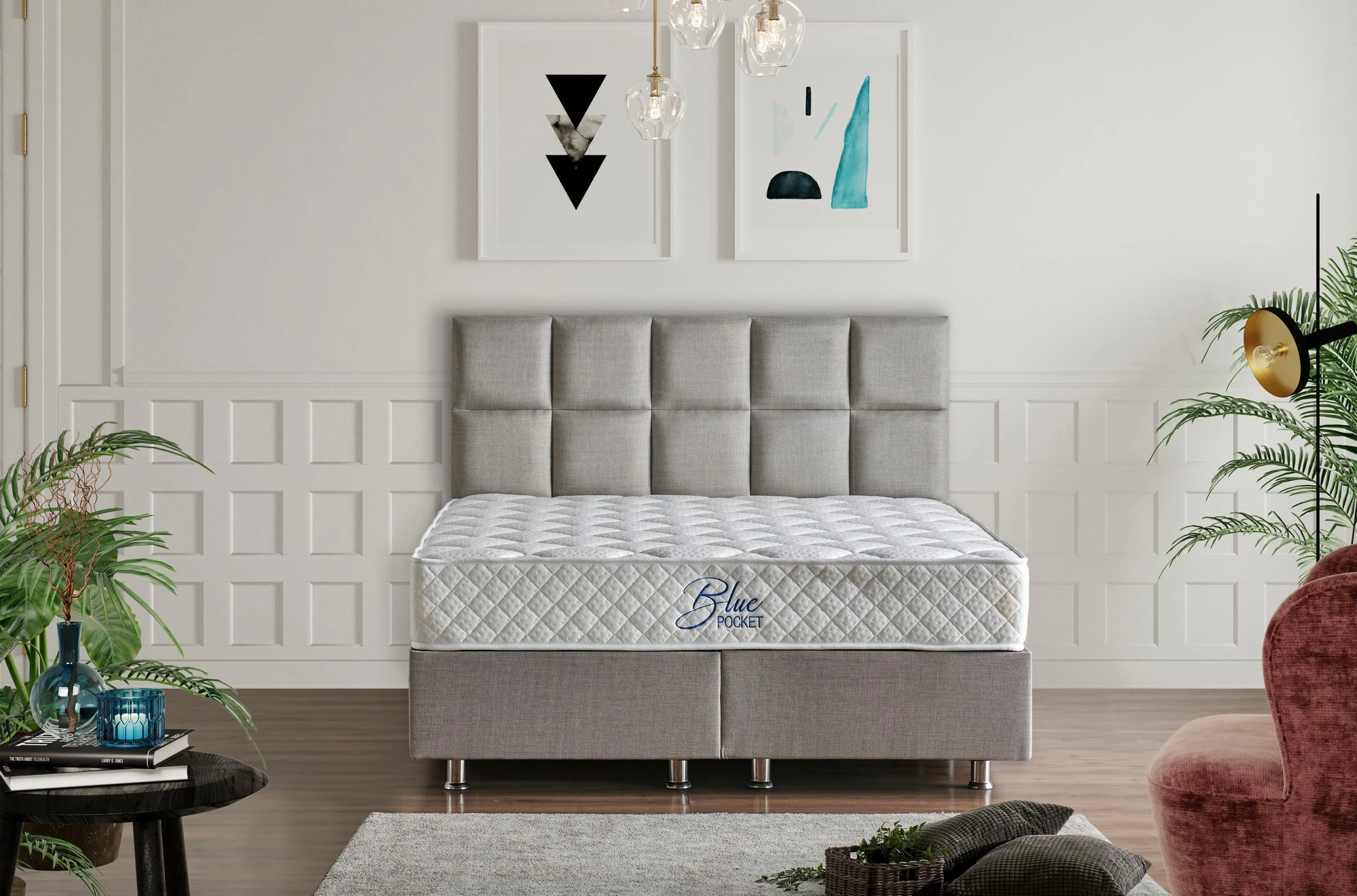 Dyshek Skye Decor, Blue Pocket RollPack, 120x200, njësh