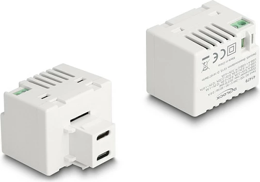 Modul Keystone DeLOCK, 2x USB-C karikim PD 20W, i bardhë