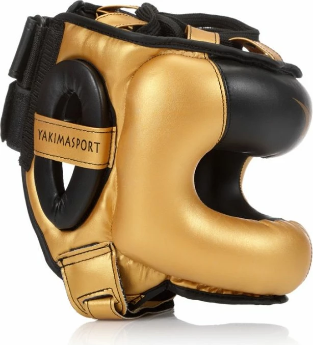 Helmetë boksi Yakima Sport Pro me mbrojtëse hunde, e zezë/ari, M [Madhësia: M]