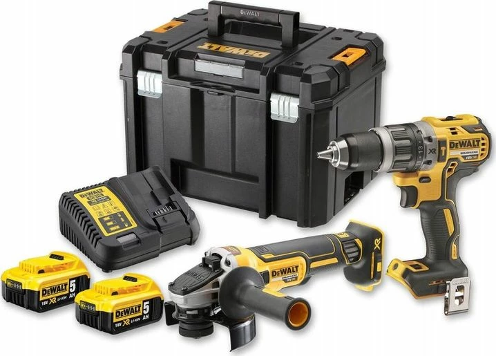 Set veglash pa kabllo DeWalt DCK2080P2T-QW 18V, 2x5Ah, 6 copë, me kuti TSTAK, e verdhë/zezë