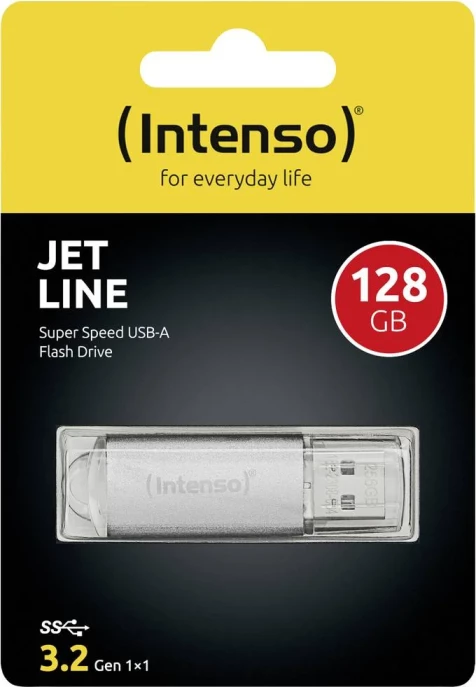 USB fleš memorje Intenso Jet Line 128GB USB 3.2 Gen 1 deri 70MB/s, gri
