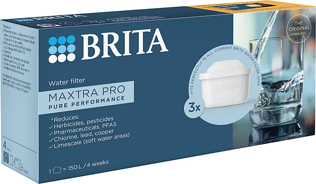 Brita Pure Performance Filter Zëvendësues Uji, Pako me 3 filtera