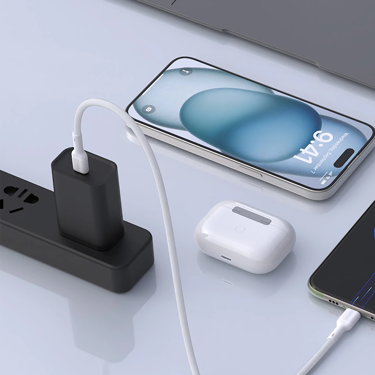 Kabllo Dudao L9X, USB-C në Lightning, 2m, 30W, e bardhë