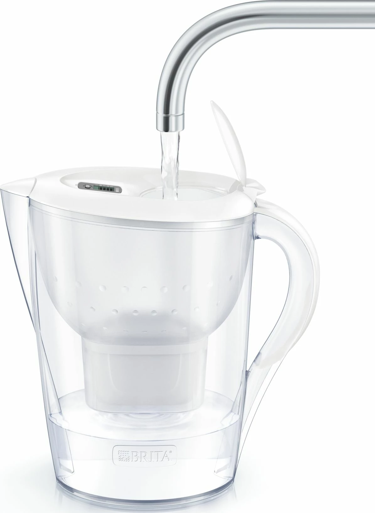 Bokall filtrues uji Brita Marella XL 3.5 L (2.0 L ujë i filtruar), me indikator elektronik, 1 filtër, i bardhë