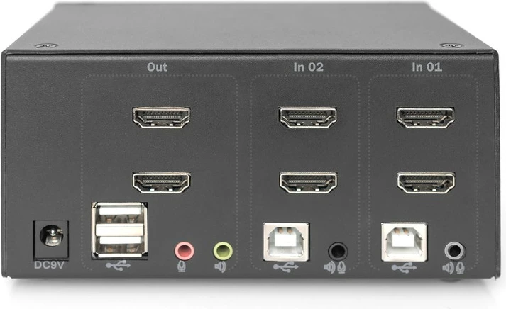 Switch KVM Digitus DS-12860, 2 porta, Dual Display, 4K, HDMI, i zi