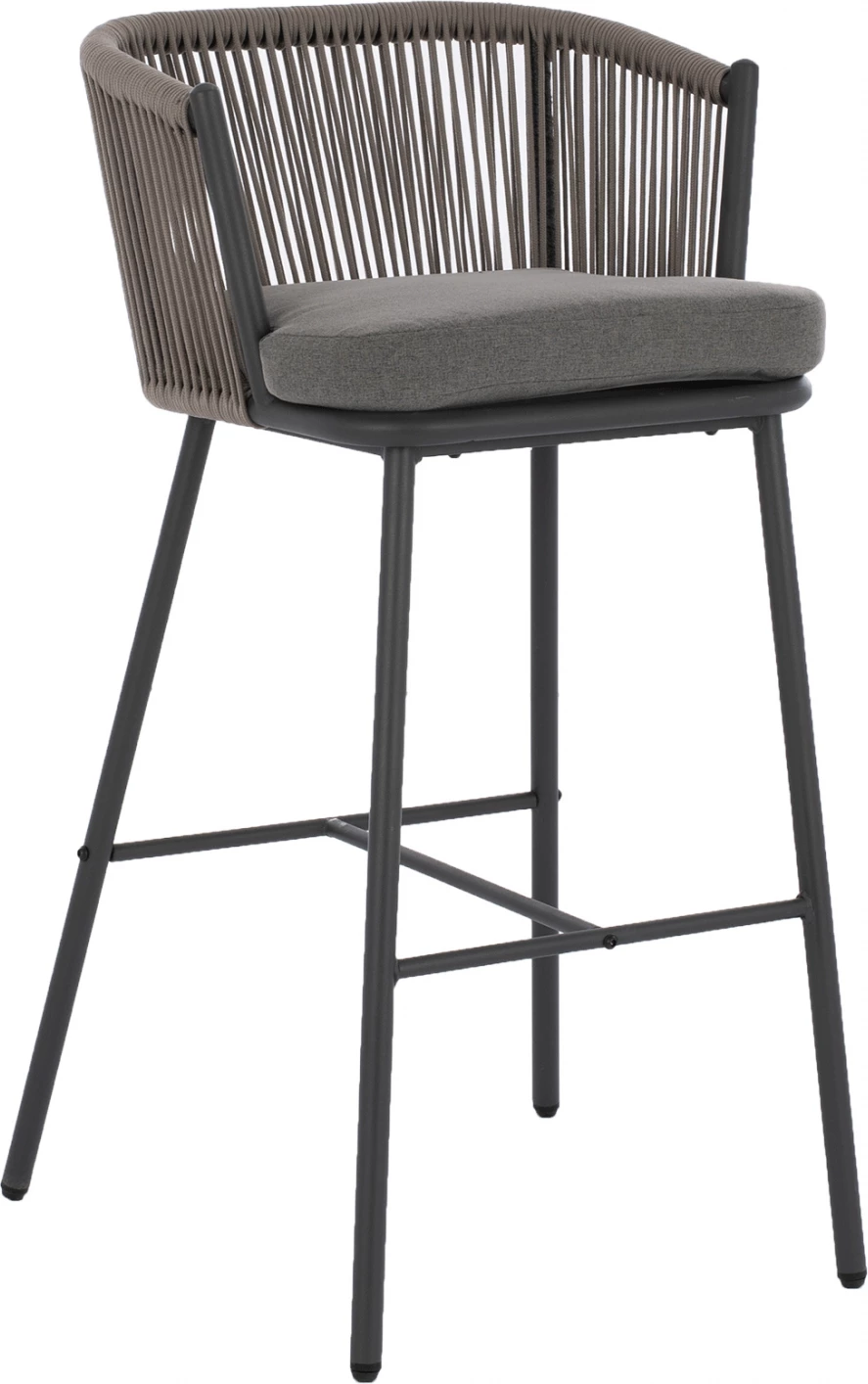 Karrige për bar, me skelet metalik dhe litar gri, FH5714.01, 53x42x101 cm
