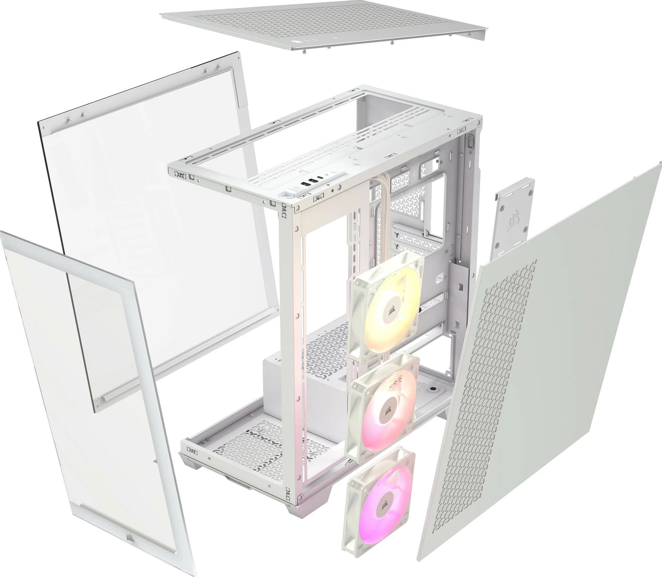 Kasë Corsair 3500X ARGB, Midi Tower ATX/EATX, xham i kalitur, e bardhë