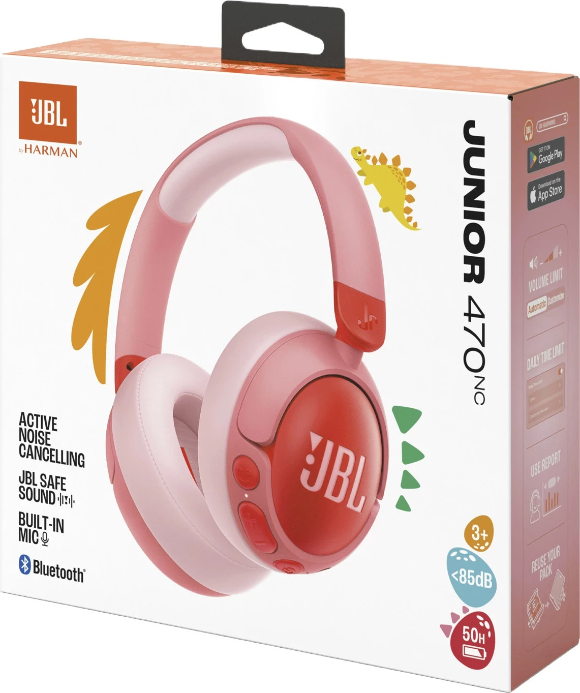 Kufje JBL JR 470 NC wireless me ANC, Bluetooth 5.3, 500 mAh, Pink