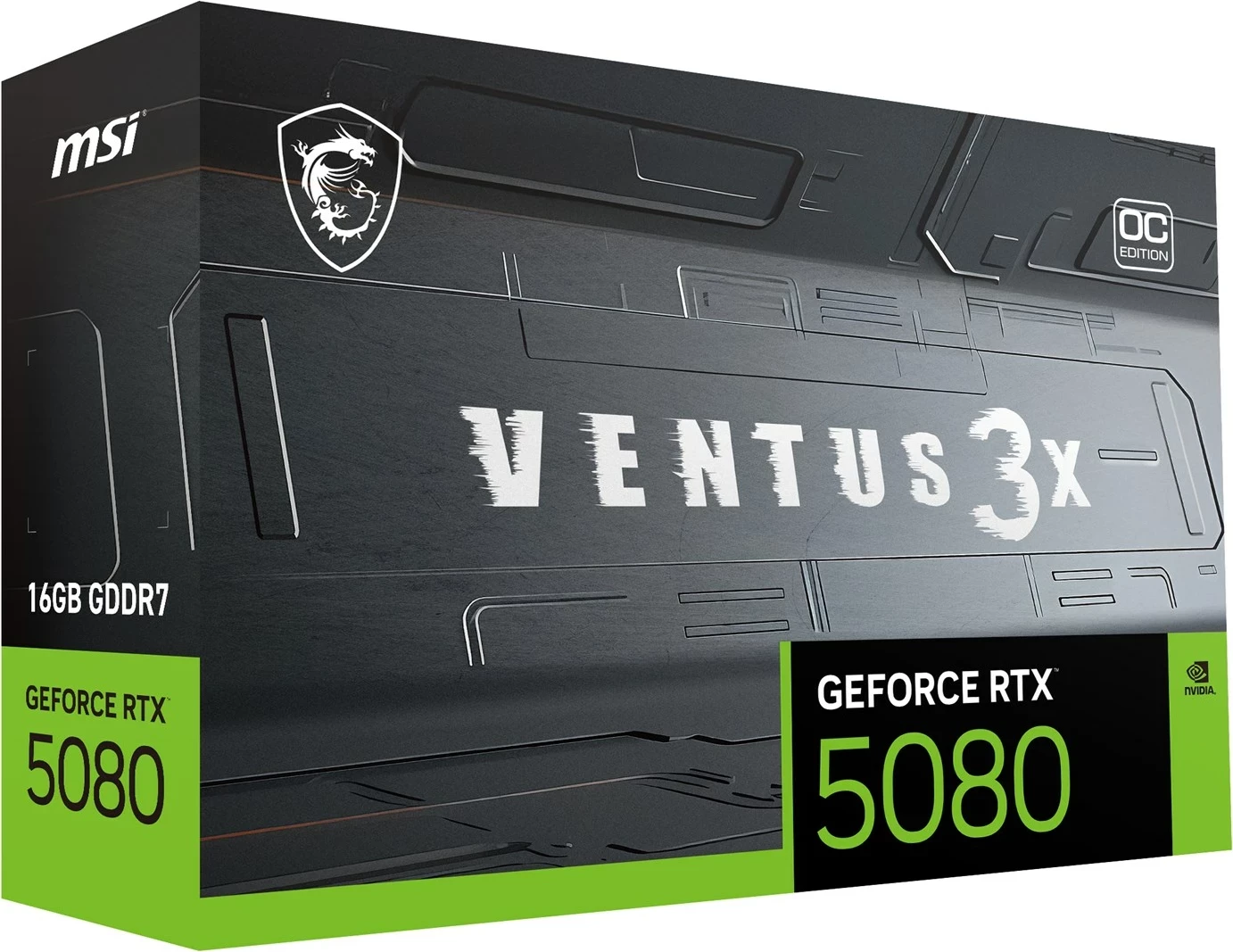 Kartelë grafike MSI VENTUS GeForce RTX 5080 16G 3X OC, 16 GB, Gri