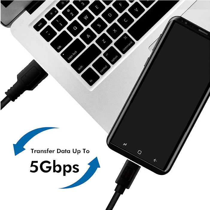 Kabllo USB LogiLink CU0167, USB-A në USB-C, 0.5 m, USB 3.2 Gen 1, 3A, e zezë