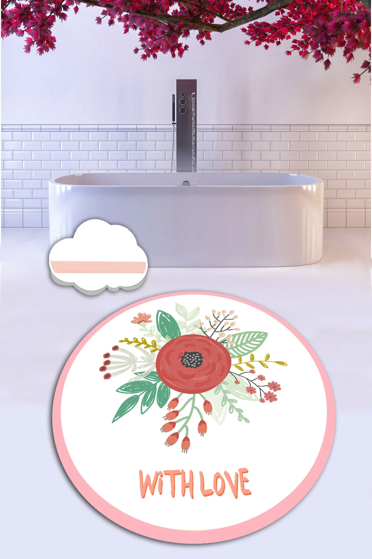 Tapet për banjo, Mijölnir, With Love, shumëngjyrësh, 200 cm