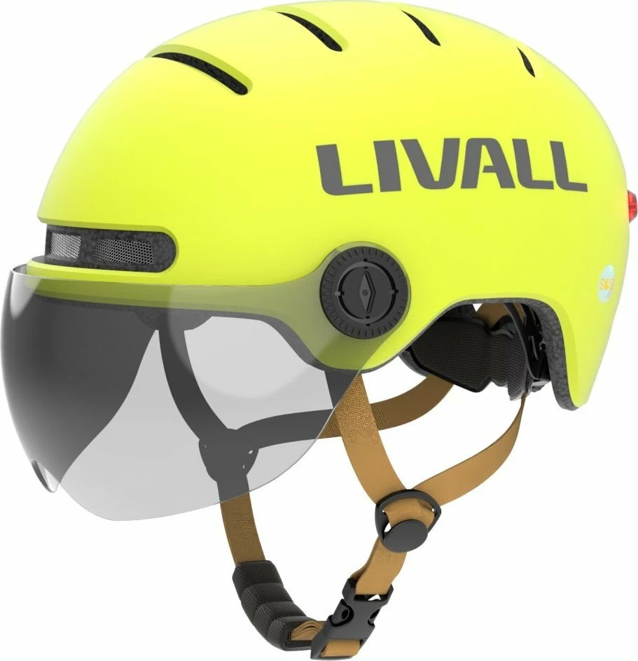Helmet urban smart Livall L23, M (54-58 cm), me vizorë Quick Shield, LED, sensor rënie & SOS (L23-M-BLK)