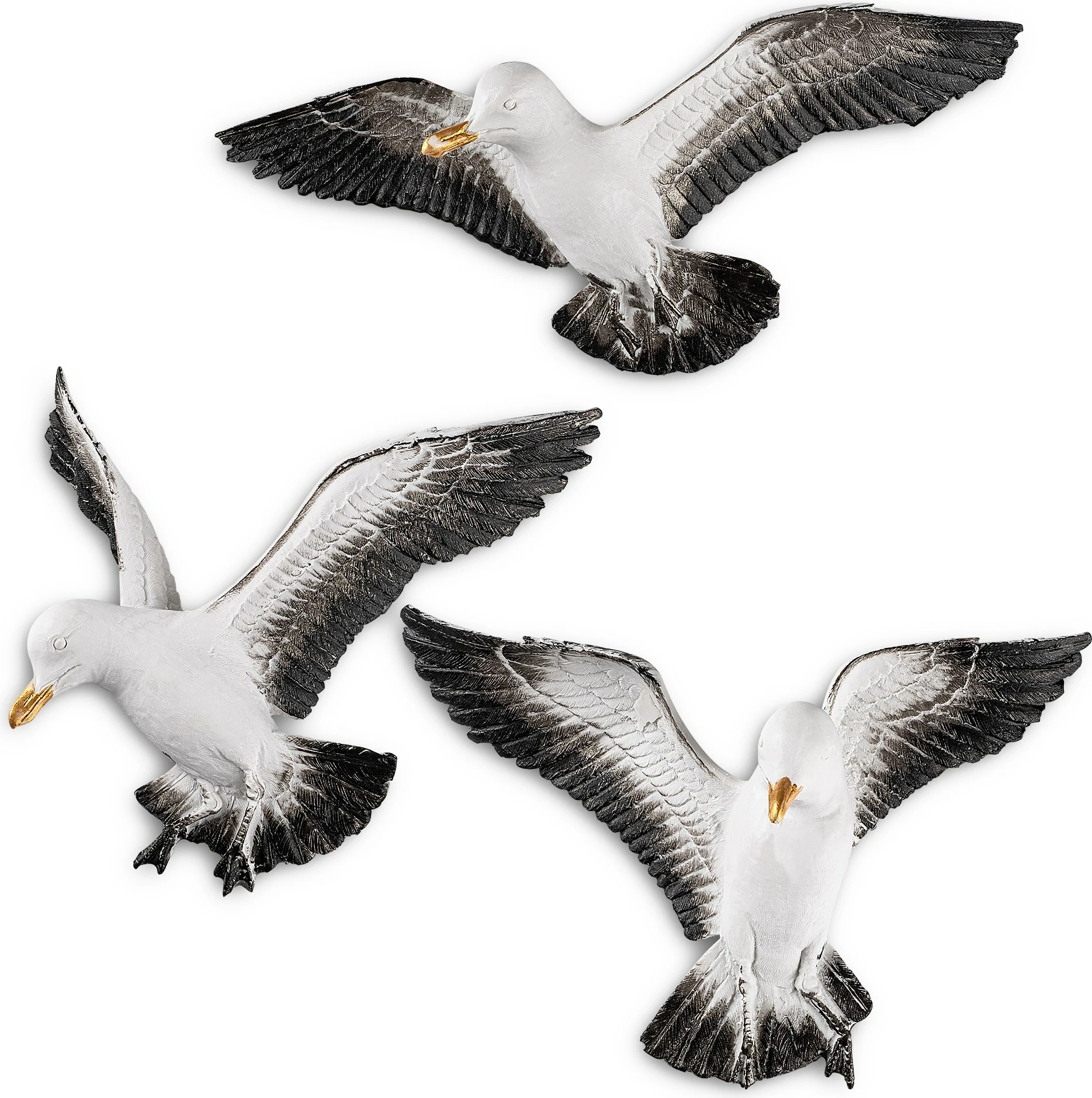 Objekt dekorativ Aberto Design, BIRDS 2, shumëngjyrësh, set 3 copë
