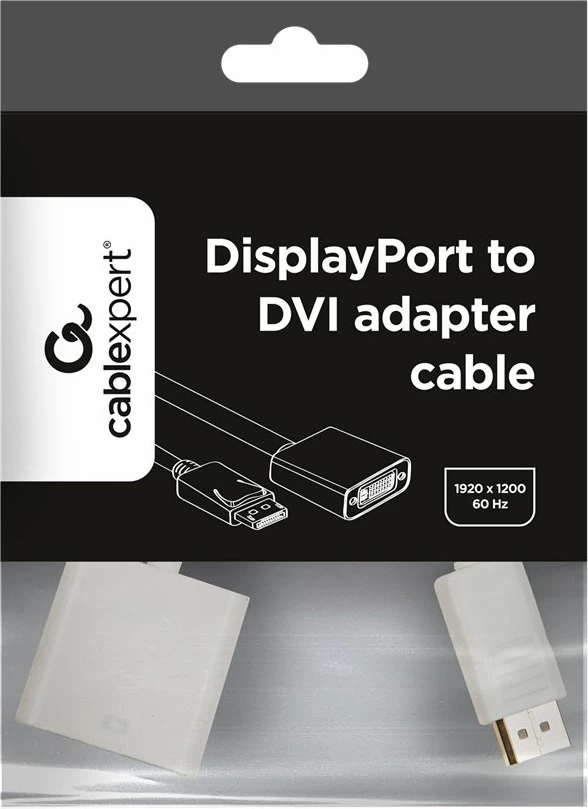 Adapter kabllo Gembird A-DPM-DVIF-002-W, DisplayPort në DVI, 10 cm, e bardhë