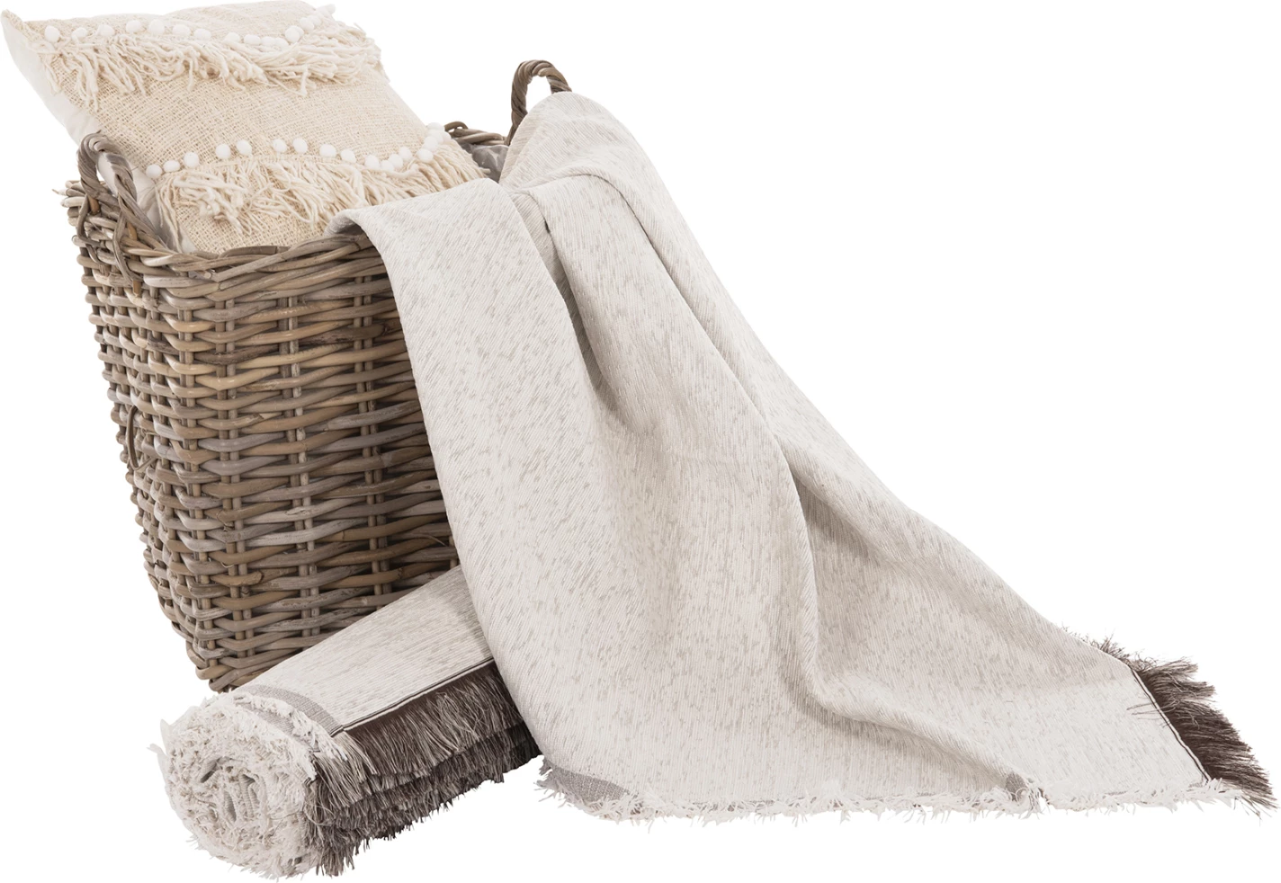 Mbulesë divani me franja DREAMTOPIA FH12161.01 ngjyrë ecru 245x170cm