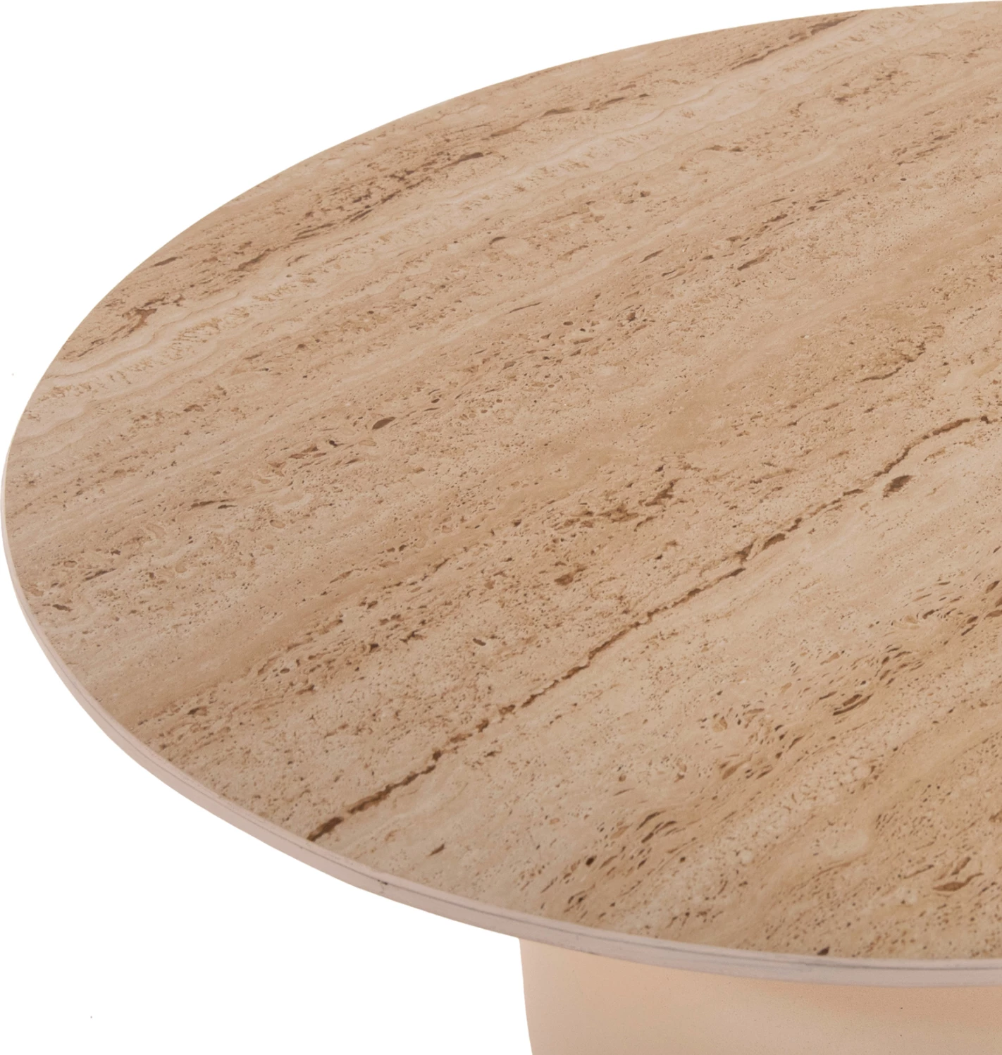 Tavolina anësore 2 copë FEREN FH9664 metalike me sipërfaqe qeramike ngjyrë fildishi Φ60 & Φ50cm