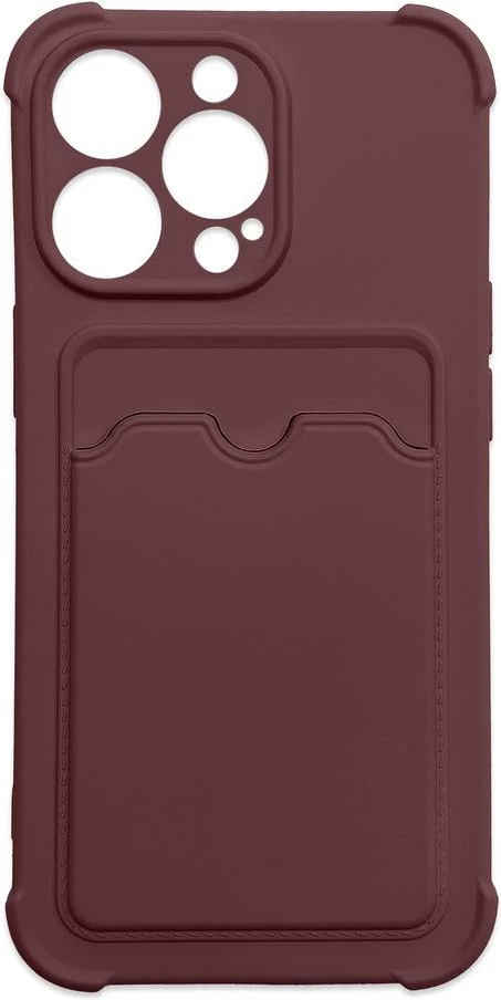 Mbështjellës Hurtel Card Armor për iPhone 11 Pro Max, xhep për kartela, silikon, e kuqe