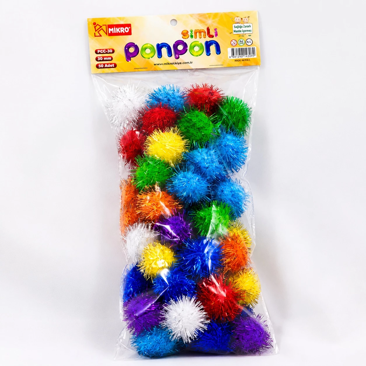 Pompona Dekorativë me Shkëlqim – 50 Copë (30 mm)