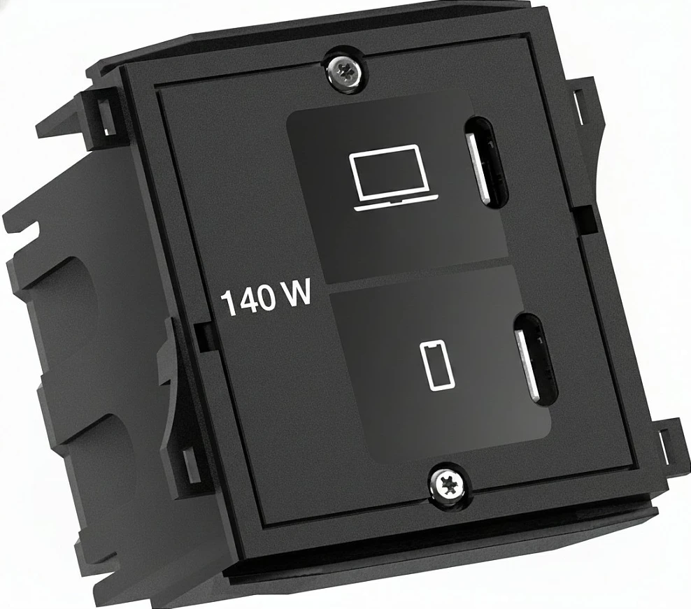 Karikues modular Bachmann Custom Modul USB-C C/C/C, 140W, me adapter rryme, i zi