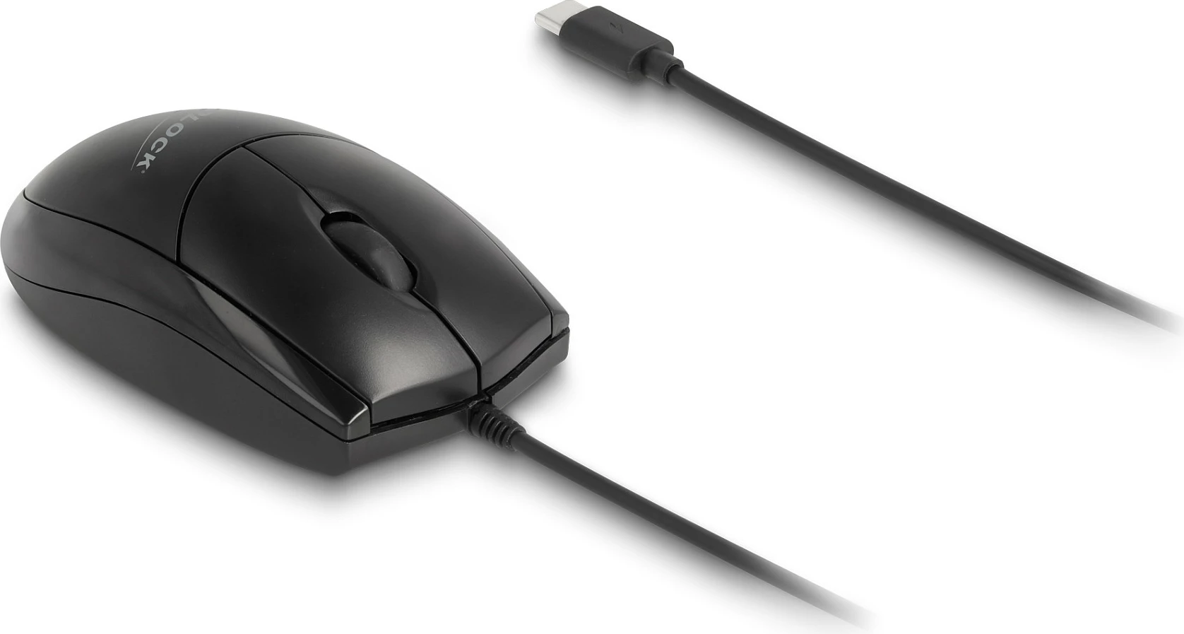 Maus DeLOCK 12114, me kabllo USB-C, 1200 DPI, silent click, i zi