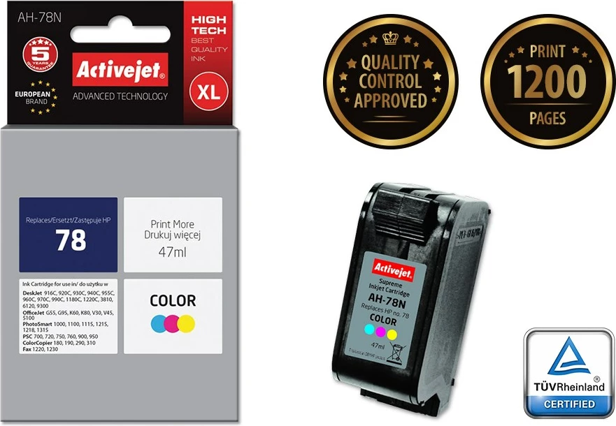 Ngjyrë zëvendësuese Activejet AH-78N ink  për printer HP 78 C6578D, 47ml