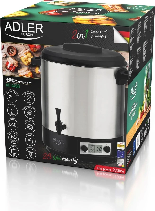 Pasteurizues elektrik Adler AD 4496, Inox