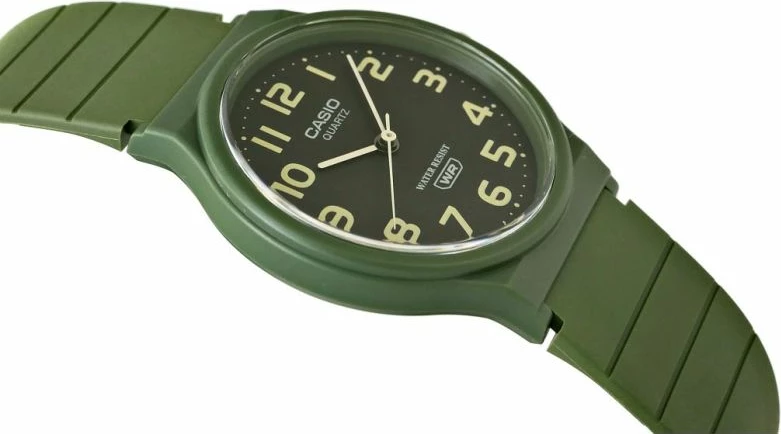 Orë dore femra Casio MQ-24UC-3BEF, e gjelbër, me kuti