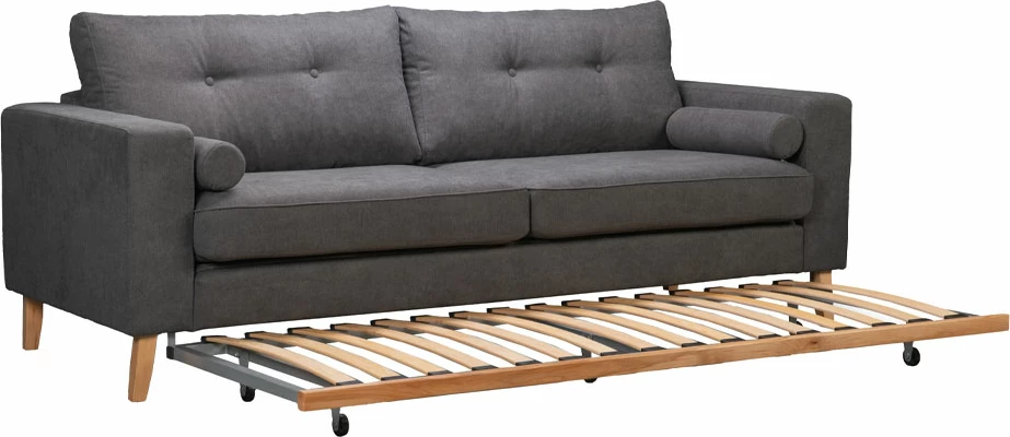 Krevat-sofë Lusso, 3 vende, gri lino 17, 218x85x87