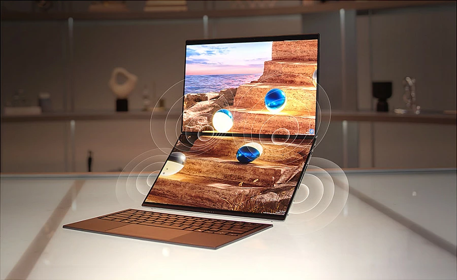Laptop ASUS ZenBook Duo UX8407AA-SN262W, Intel Core Ultra 9 386H, 32GB RAM, 1TB SSD, 3K OLED touch, Windows 11 Home