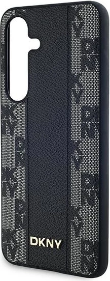 Mbështjellës DKNY Leather Checkered Mono Pattern MagSafe për Samsung Galaxy S24, i zi