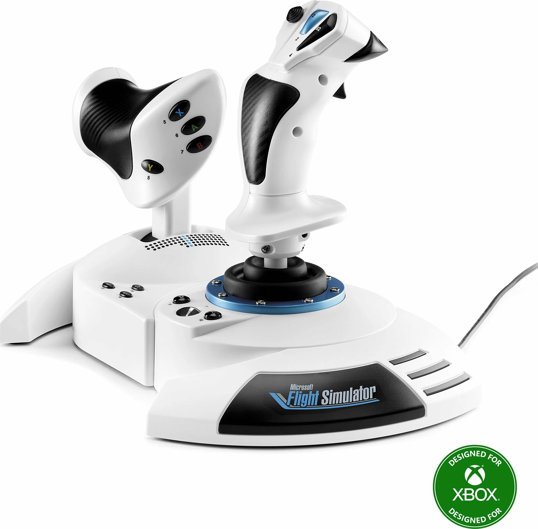 Joystick Thrustmaster T.Flight Hotas One Microsoft Flight Simulator Edition 4460295, me kabllo, për PC/Xbox Series X|S/Xbox One, i bardhë