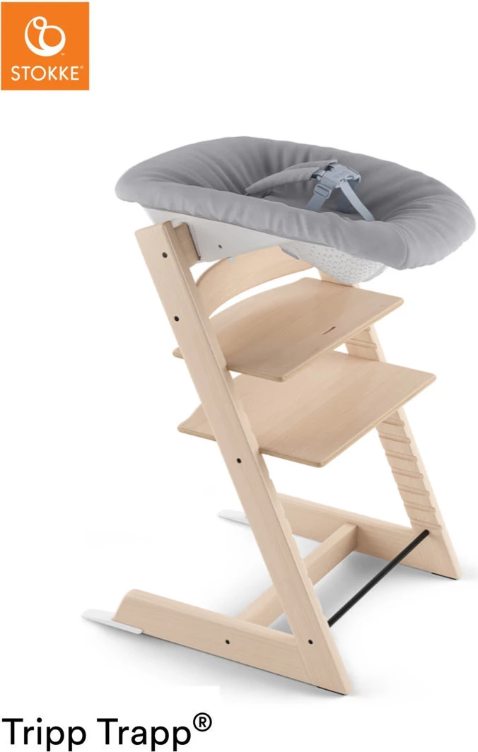 Ulëse e lartë për bebe Tripp trapp® newborn set with toy hook – grey