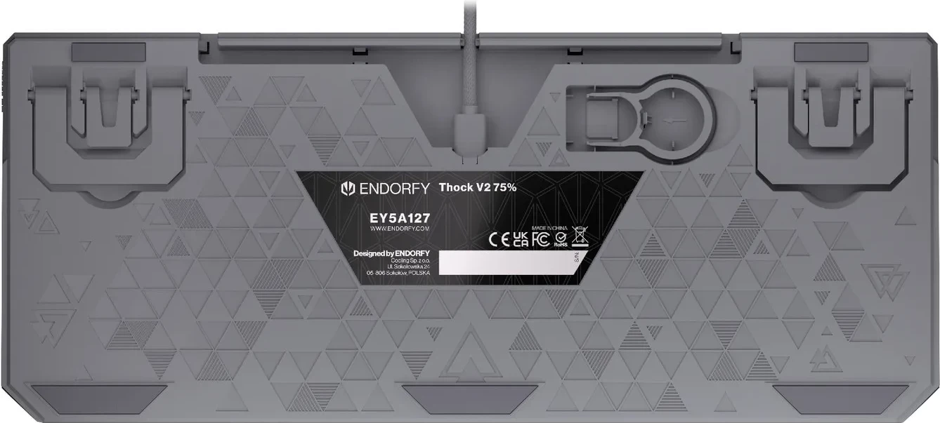 Tastierë mekanike Endorfy Thock V2 75%, RGB, Hot-Swap, gri