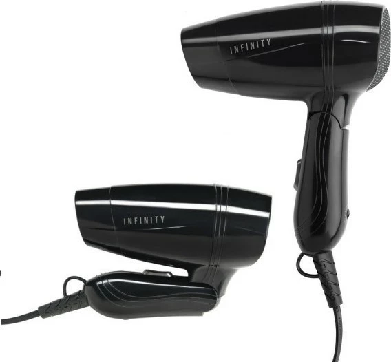 Hekur flokësh Melissa 16640143, 1200W, dorezë palosëse, e zezë