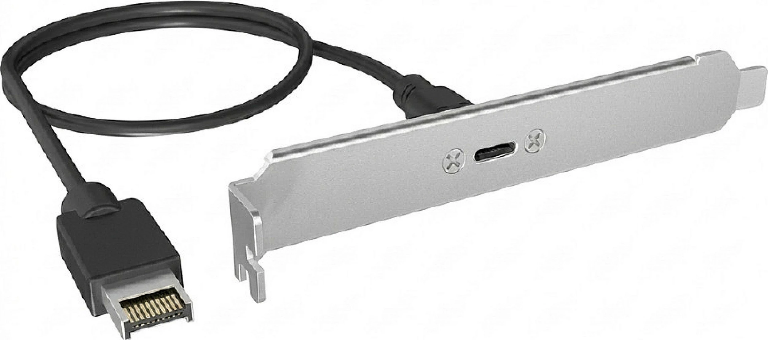 Adapter ICY BOX USB-C 20 Gbit/s, Type-E në bracket PCI, argjendtë