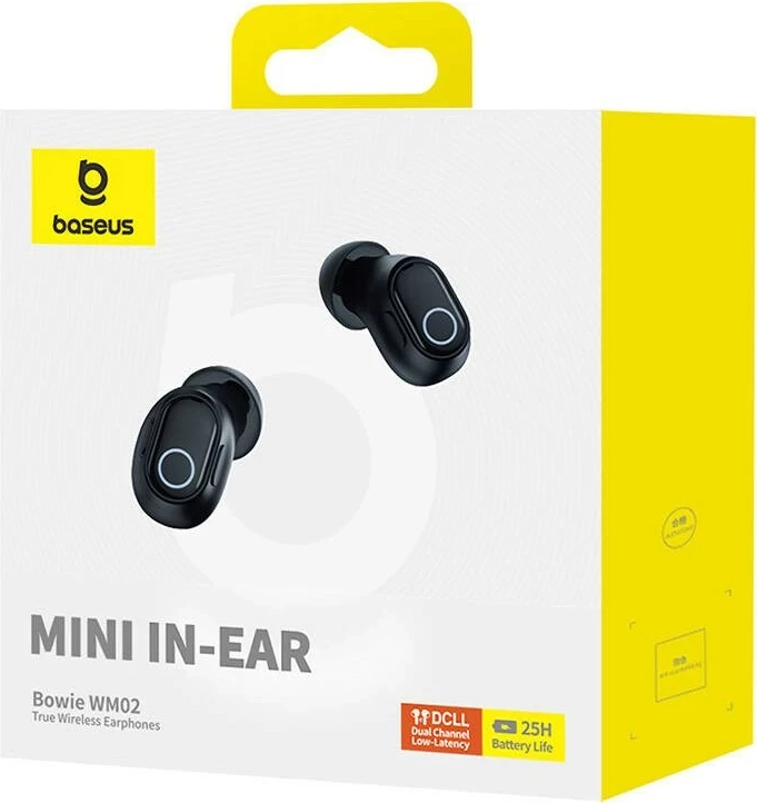 Kufje wireless Baseus Bowie WM02, TWS, Bluetooth 5.3, të zeza