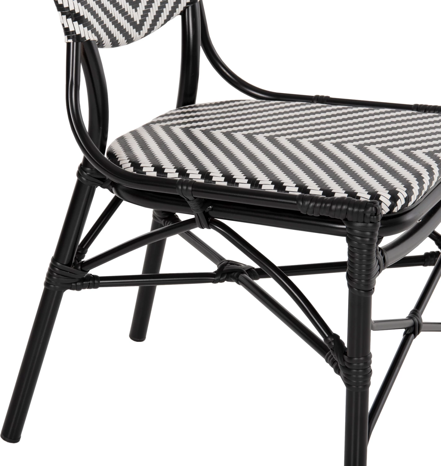 Karrige alumini FH5927.01 me tekstilene bardhë e zi, 46x56x95H cm