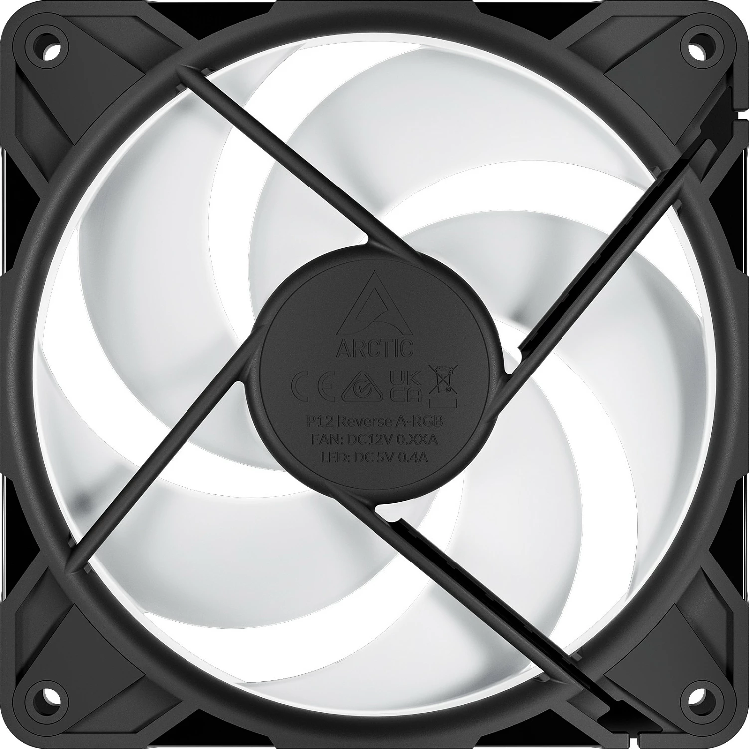Ventilator për kasë ARCTIC P12 Pro Reverse A-RGB PWM 120mm, 3 copë, i zi