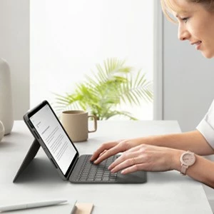 Tastierë me mbështjellës Logitech Slim Folio për iPad Air 10.9"/iPad Pro 11", Bluetooth, Oxford Grey