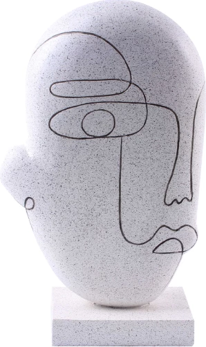 Dekor fytyre prej polirezine, e bardhë, 18x8x30cm