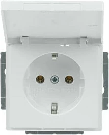 Prizë muri Busch-Jaeger 20 EUK-84, Schuko CEE 7/3, 16A 250V, me kapak mbrojtës, e bardhë