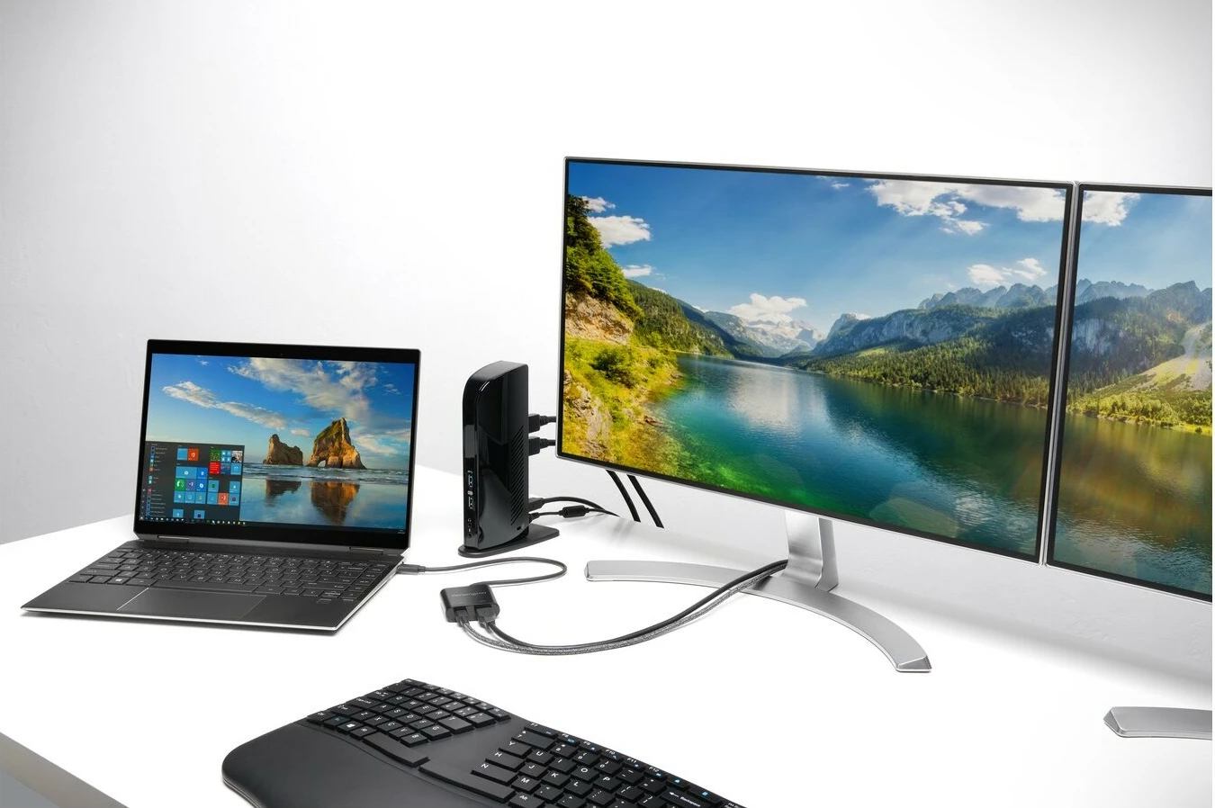 Tastierë wireless Kensington ProFit Ergo, full-size, QWERTY, Bluetooth + RF, e zezë