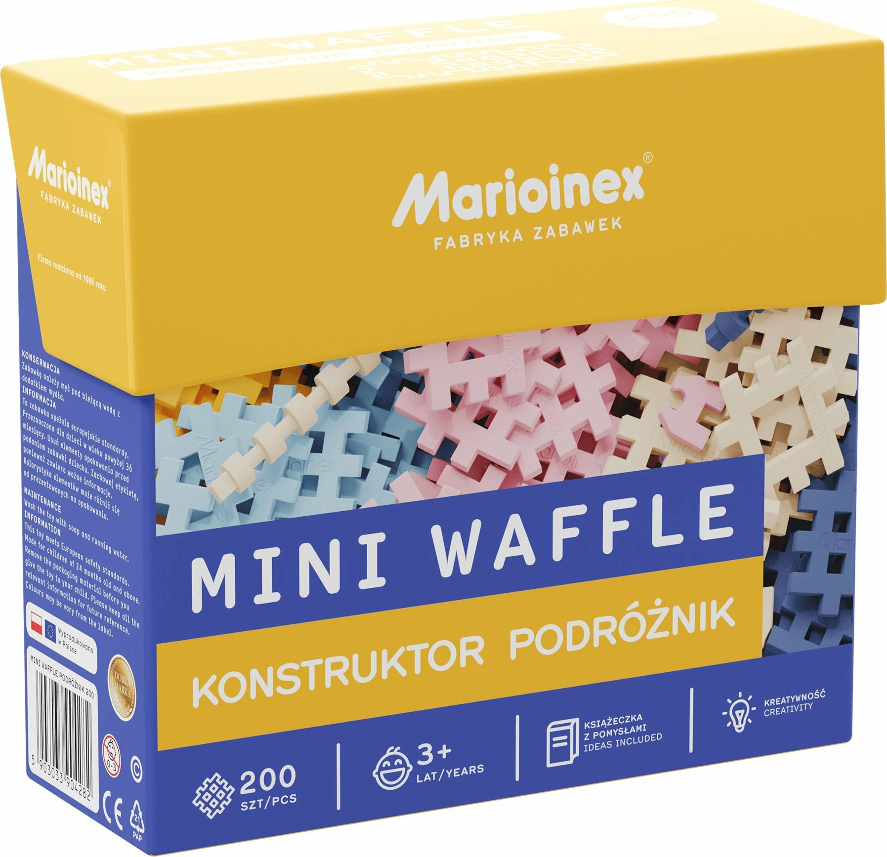 Set blloqesh ndërtimi Marioinex Mini Waffle Konstruktor Traveler 200 copë, pastel