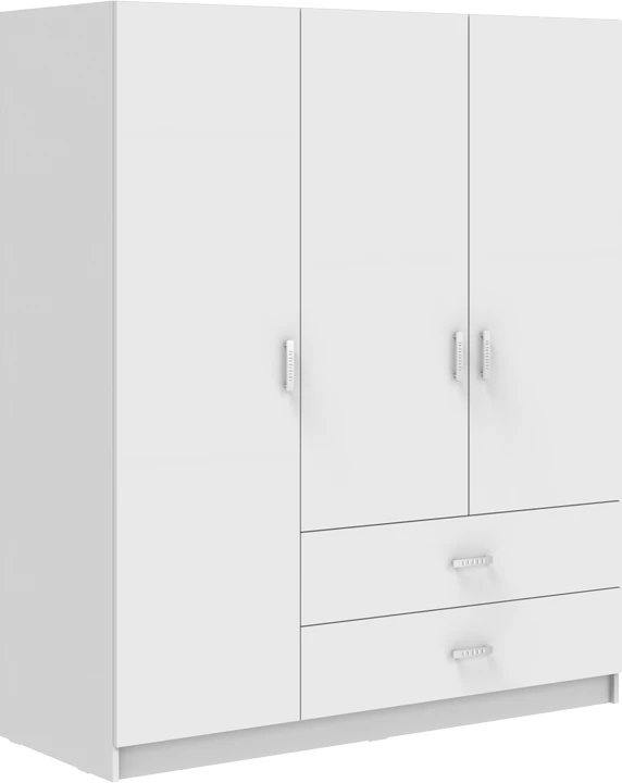 Dollap trekanatëshe Royal, ngjyrë e bardhë, 150x58x177cm